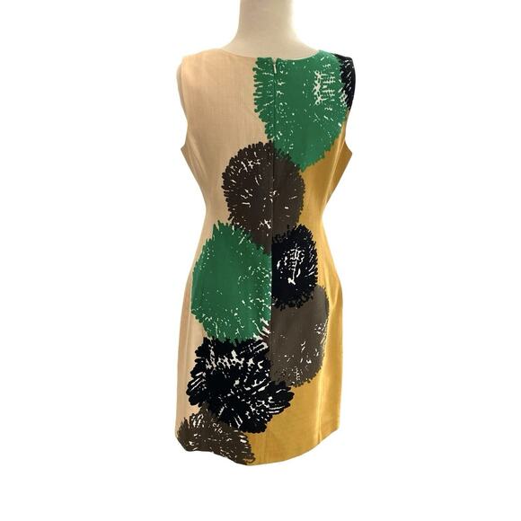 Anthropologie Tabitha Pom Flower Shift Sheath Dress Career Lined Size 6 - Picture 3 of 8